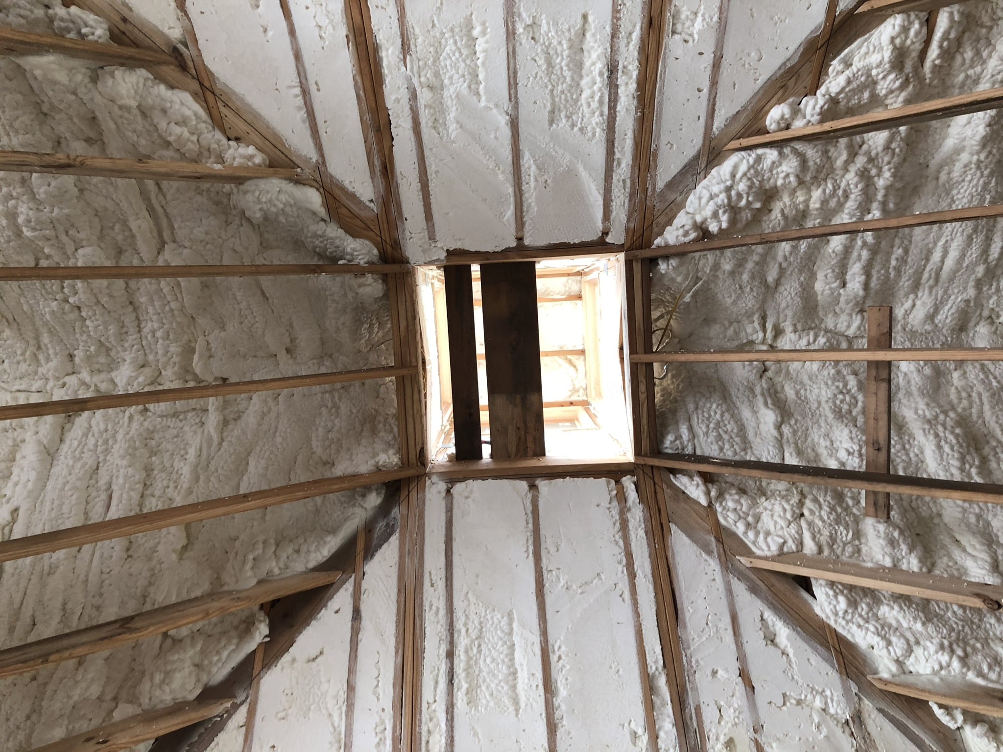 a ceiling with insulation