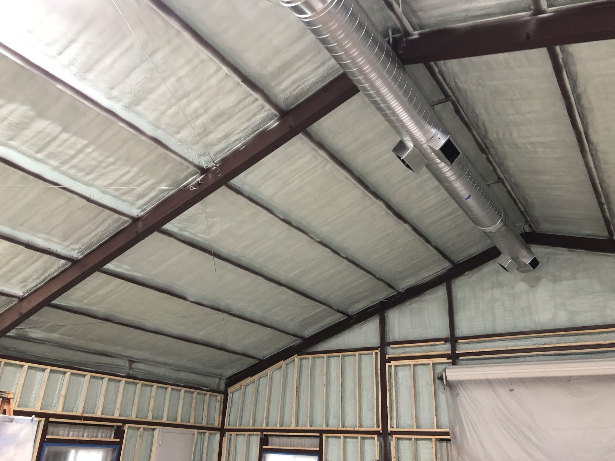 a ceiling with insulation