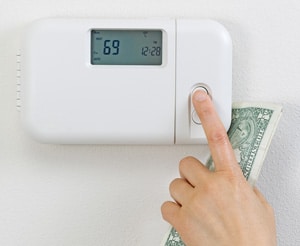 setting temperature on a thermostat