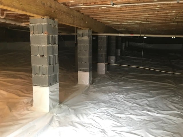 A view of a crawlspace